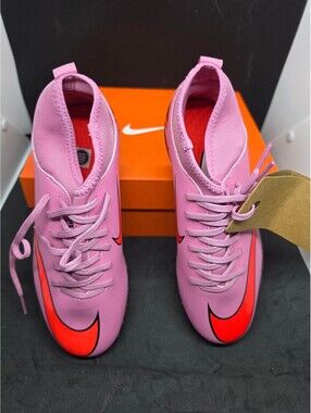 Nike Mercurial Pink and Red Indoor Soccer Shoes Sz Y-5.5 *NEW IN BOX*
